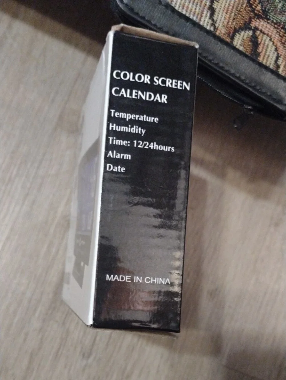 Color Screen Calendar Digital Clock - Black